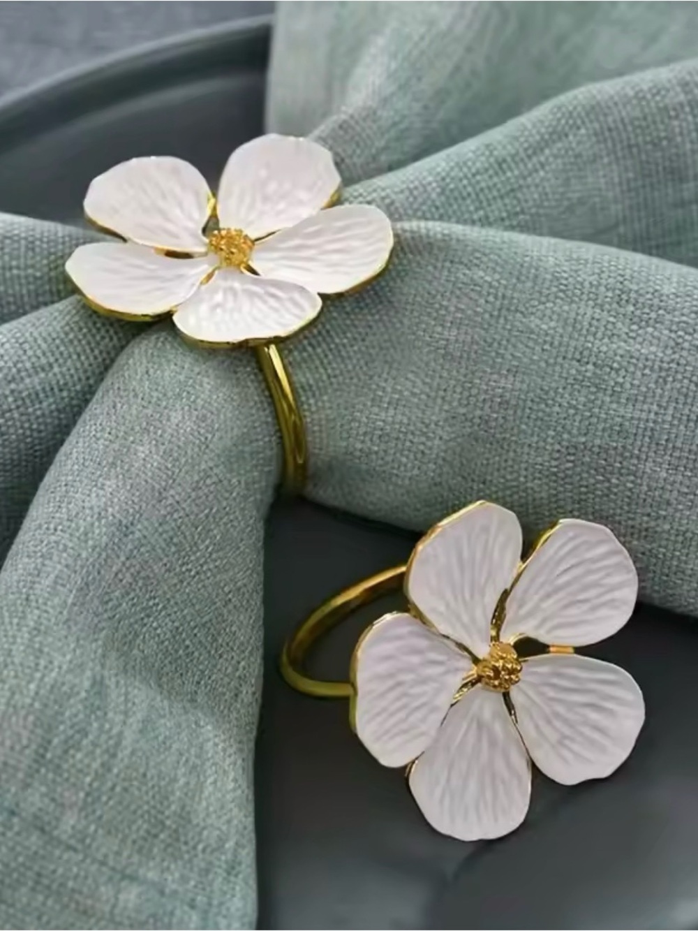 Flower Napkin Rings Set of 12